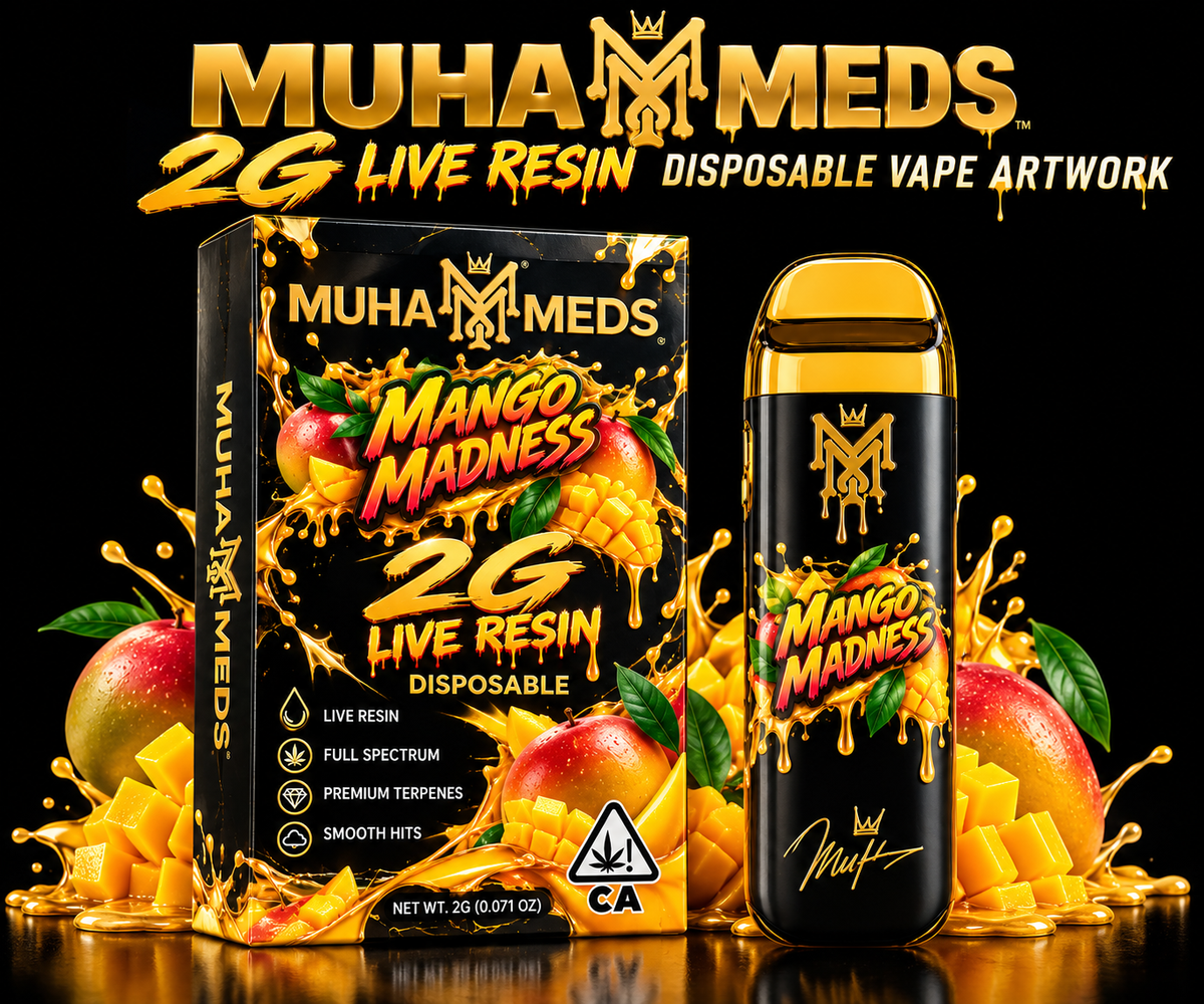 Muhah meds 2g live rezin artwork disposable vape
