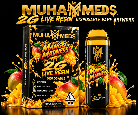 Muhah meds 2g live rezin artwork disposable vape